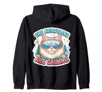 The Meowtains Are Calling Snowboard Ski Skier Skiing Girl Zip Hoodie