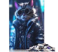 The Mercenary Cyber Cat 1000 Piece Jigsaw Puzzle for Adult Toy Intellectual Game Educational Game for Adult Stress Relief Home Decoration 1000pcs (75x50cm)