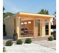 Mercia 4x4m 'Edwinstowe' Insulated Garden Room with White UPVC, Brown