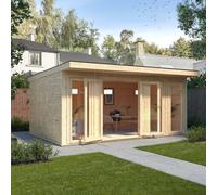 Mercia 5x3m Edwinstowe Insulated Garden Room with White UPVC, Brown