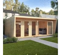 The Mercia Harlow Premium Insulated Garden Room 6m x 4m - with Oak uPVC