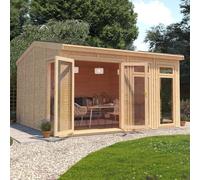 The Mercia Rufford Premium Insulated Garden Room 4m x 4m - with Oak uPVC