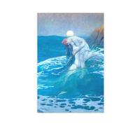 The Mermaid And Her Lover by Howard Pyle Canvas Art Poster And Wall Art Picture Print Modern Family Bedroom Decor Unframe 12x18inch(30x45cm)