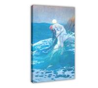 The Mermaid And Her Lover by Howard Pyle Poster Bedroom Canvas Decor Print Wall Art Office Room Aesthetic Decor Gift Frame 24x36inch(60x90cm)