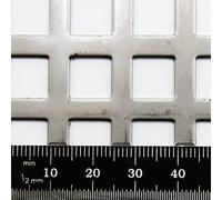 The Mesh Company 10mm Square Mild Steel Perforated Sheet Metal | 14mm Pitch x 1.5mm Thick Metal Mesh (500mm x 500mm Sheet)
