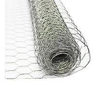 The Mesh Company Wire Mesh Galvanized & Green Chicken Wire Mesh Fencing Hexagonal Mesh Poultry Netting for Vegetable Garden Animal (25mm Galvanised 400mm x 10 Metre Roll)
