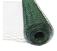 The Mesh Company Wire Mesh Galvanized & Green Chicken Wire Mesh Fencing Hexagonal Mesh Poultry Netting for Vegetable Garden Animal (25mm Green PVC 400mm x 10 Metre Roll)