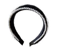 The Mesh Is Double-Sided With A Pearl Headband And Is Black