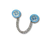 The Mesonic Collection - Ladies Gown Clip - Square & Compass Masonic Design - Gold & Light Blue Plated - Chain-Linked Badge Style - Freemason Regalia Accessory