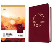 The Message Deluxe Gift Bible, Large Print (Leather-Look, Cranberry Laurels): The Bible in Contemporary Language