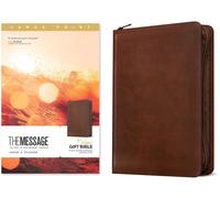 The Message Deluxe Gift Zipper Bible, Large Print (Leather-Look, Rustic Brown)