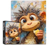 The Messy Little Monkey 1000 Piece Jigsaw Puzzles for Adults Cartoon Oil Painting Style Art Puzzle Challenging Family Activity Games Colorful DIY Craft Puzzle for Home Decor Gifts 20×27 Inches