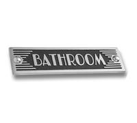 The Metal Foundry Bathroom Metal Door Sign. Art Deco Style Home Decor Accessories Door Or Wall Aluminium Plaque. Handmade In England.