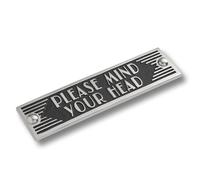 The Metal Foundry Mind Your Head Metal Door Sign. Art Deco Style Home Decor Accessories Door Or Wall Aluminium Plaque. Handmade In England.