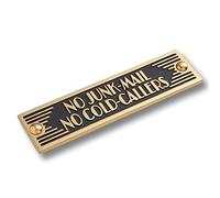 The Metal Foundry No Junk Mail No Cold Callers Metal Door Sign. Art Deco Style Home Decor Accessories Door Or Wall Brass Plaque. Handmade In England.