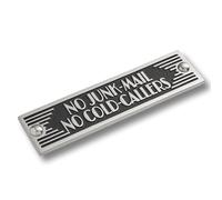 The Metal Foundry No Junk Mail No Cold Callers Metal Door Sign. Art Deco Style Home Decor Accessories Door Or Wall Aluminium Plaque. Handmade In England.
