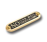 The Metal Foundry No Junk Mail No Cold Callers Metal Door Sign. Traditional Style Home Decor Accessories Door Or Wall Brass Plaque. Handmade In England.