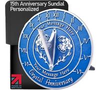 The Metal Foundry Personalised 15th Crystal Wedding Anniversary Sundial Gift Idea Is A Great Present For Him, For Her Or For A Couple To Celebrate 15 Years Of Marriage