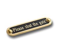 The Metal Foundry Please Shut The Gate Metal Door Sign. Traditional Style Home Decor Accessories Door Or Wall Brass Plaque. Handmade In England.