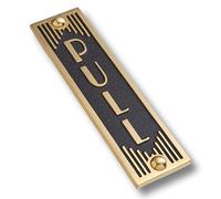 The Metal Foundry PULL Metal Door Sign. Art Deco Style Home Decor Accessories Door Or Wall Brass Plaque. Handmade In England.