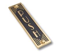 The Metal Foundry PUSH Metal Door Sign. Art Deco Style Home Decor Accessories Door Or Wall Brass Plaque. Handmade In England.