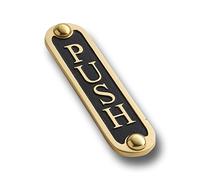 The Metal Foundry PUSH Metal Door Sign. Traditional Style Home Decor Accessories Door Or Wall Brass Plaque. Handmade In England.