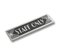 The Metal Foundry Staff Only Metal Door Sign. Art Deco Style Home Decor Accessories Door Or Wall Aluminium Plaque. Handmade In England.