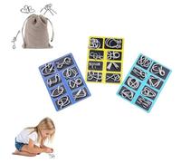 The Metal Montessori Puzzle Solving, 16-Piece Wire Set with Pouch - Brain Teaser IQ Disentanglement Game (24PCS)