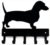 The Metal Peddler Dachshund Key Rack/Dog Leash Hanger - Artisan Metal Shop Gifts - Small 6 inch Wide