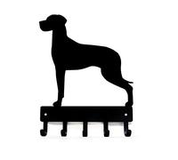 The Metal Peddler Great Dane (Natural Ears) - Key Holder & Dog Leash Hanger for Wall - Large 9 inch Wide - Made in USA; Gift for Dog Lovers