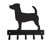 The Metal Peddler Jack Russell Terrier Key Holder Hanger for Wall- Small 6 inch Wide with 5 Hooks - Made in USA; for Dog Lovers