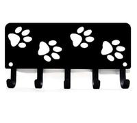 The Metal Peddler Walking Dog Paws Key Rack Hanger & Holder- Small 6 inch Wide - Made in USA