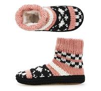 The Metluks Warm Slipper Socks for Women, Winter Fuzzy House Shoes Indoor, Cozy Christmas Gifts Unique, Pink, 6-8