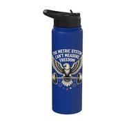 The Metric System Cant Measure Freedom Bald Eagle Gym Stainless Steel Insulated Water Bottle