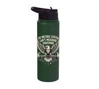 The Metric System Cant Measure Freedom Bald Eagle Gym Stainless Steel Insulated Water Bottle