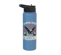 The Metric System Cant Measure Freedom Bald Eagle Gym Stainless Steel Insulated Water Bottle