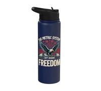 The Metric System Cant Measure Freedom Bald Eagle Gym Stainless Steel Insulated Water Bottle