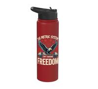 The Metric System Cant Measure Freedom Bald Eagle Gym Stainless Steel Insulated Water Bottle