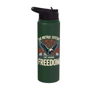 The Metric System Cant Measure Freedom Bald Eagle Gym Stainless Steel Insulated Water Bottle