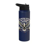 The Metric System Cant Measure Freedom Bald Eagle Gym Stainless Steel Insulated Water Bottle
