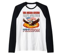 The Metric System Can't Measure Freedom Funny 4th of July Raglan Baseball Tee