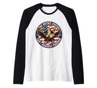 The Metric System Can't Measure Freedom Funny USA American Raglan Baseball Tee