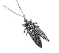 The Mexican Collection Large 925 Sterling Silver Cicada Insect Pendant & Chain Necklace 45cm / 17.8"