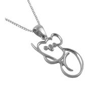 The Mexican Collection Long Solid 925 Sterling Silver Koala Bear Necklace 45cm