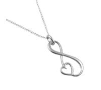The Mexican Collection Sterling 925 Silver Figure of Eight Infinity Necklace 45cm