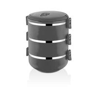 the mia Freshbox 3-Layer Stainless Steel Bento Lunch Box (Black)