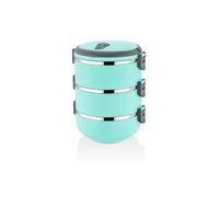 the mia Freshbox 3-Layer Stainless Steel Bento Lunch Box (Turquoise)