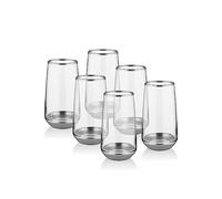 the mia Glam Series Silver Highball Glasses, Set of 6