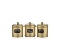 The Mia Gold Coffee, Tea, And Sugar Jar Set - 17 cm (H)