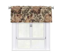 The Mice Are Queuing Up. Short Kitchen Curtains For Windows 52" W X 18" L Light Filtering Small Cafe Curtain Valance 3'' Rod Pocket Window Treatments (1 Panel)